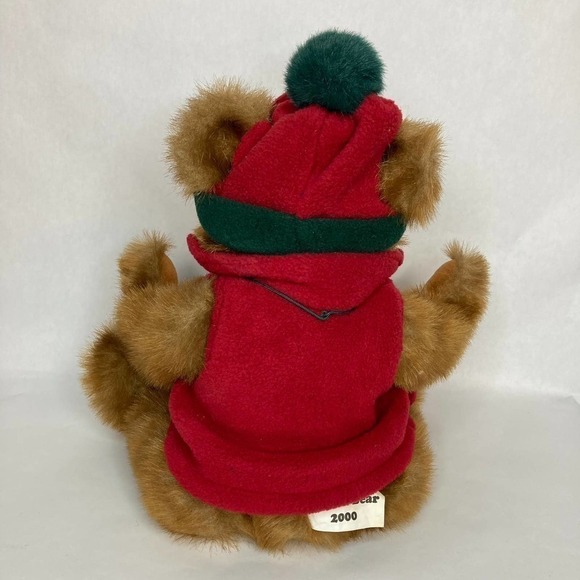 VINTAGE 2000 Russ T McBear 18" Jointed Plush Bear Vest Hat Mittens Trade Secret - Picture 8 of 15